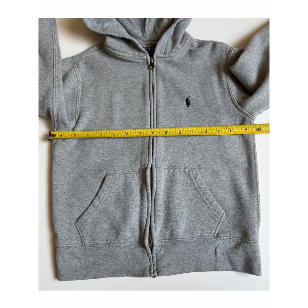 Ralph Lauren Fleece Hoodie Boys Size 8 Light Grey - Picture 5 of 8